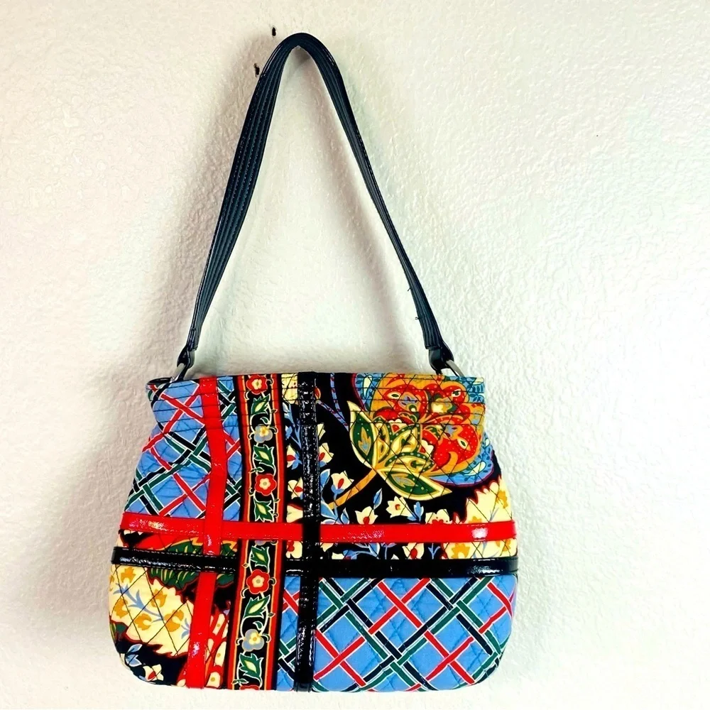 Vera Bradley Sweet Versailles Quilted Pantent Leather Shoulder Bag